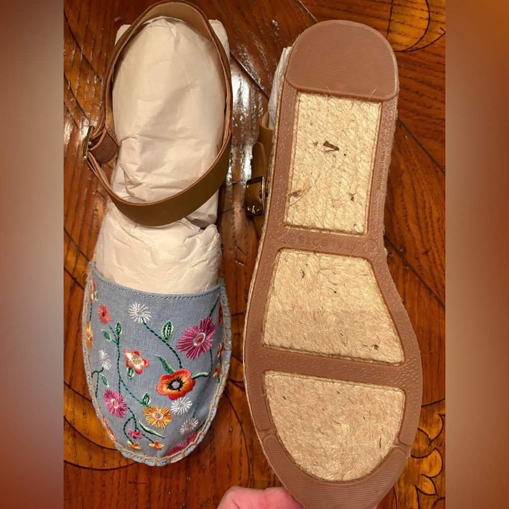 Talbots Size 8 Light Chambray Izzy Sandals-NEW - Picture 7 of 8